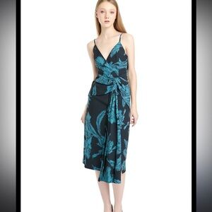 C/MEO Collective Black and Teal Patterned Dress